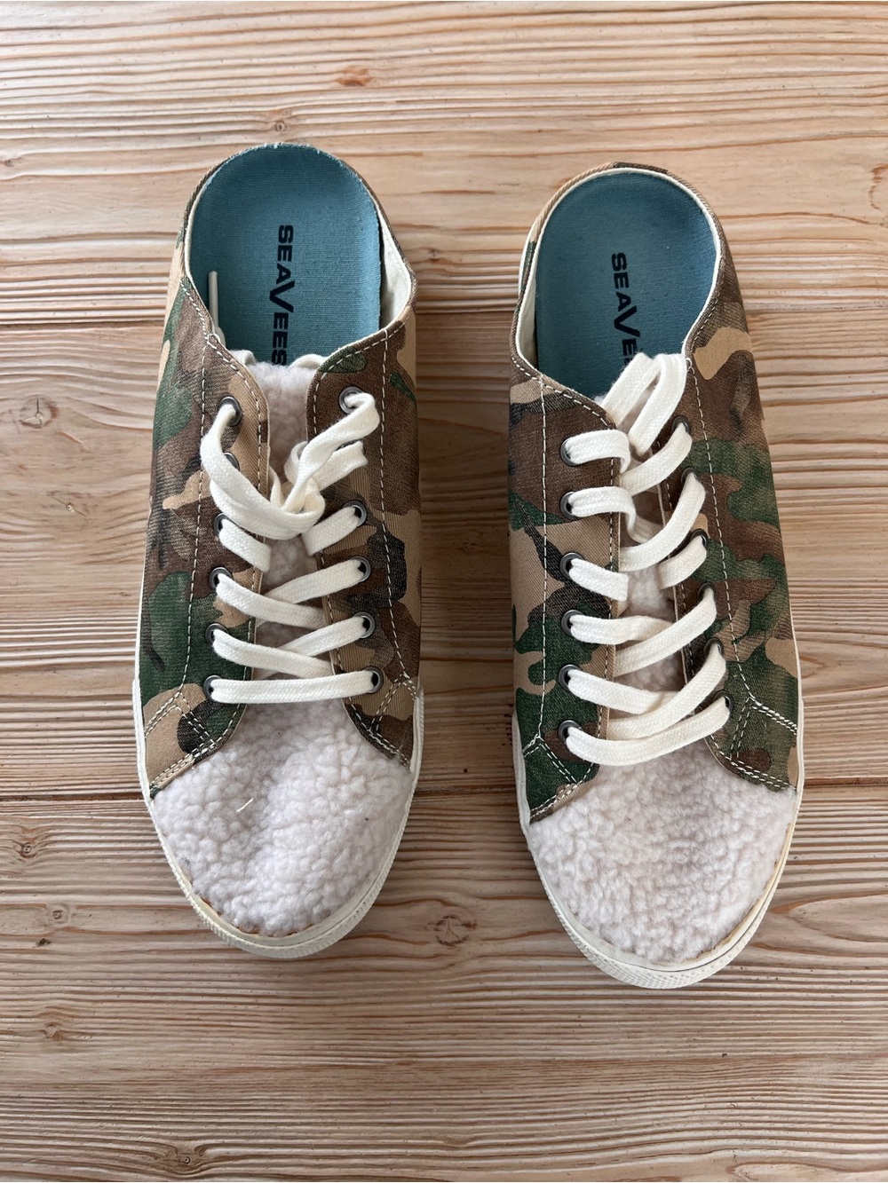 SeaVees Latigo Mule Camo Sherpa Sneaker Slides